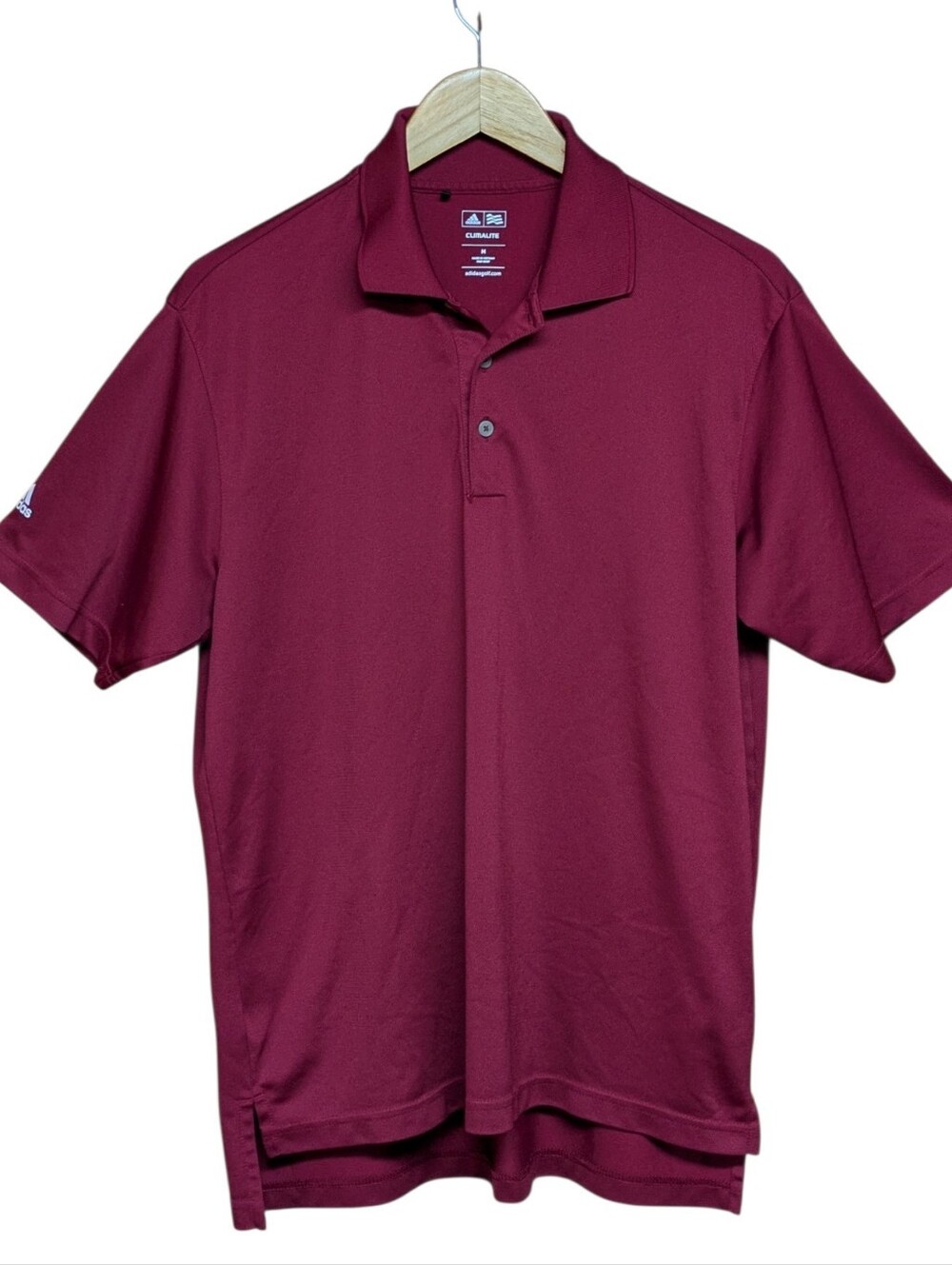 Adidas Golf Climalite Burgundy Short-Sleeve Polo Shirt Size Medium